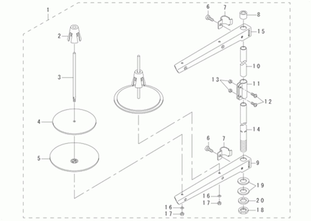 DLN-9010SS - 12. THREAD STAND COMPONENTS фото