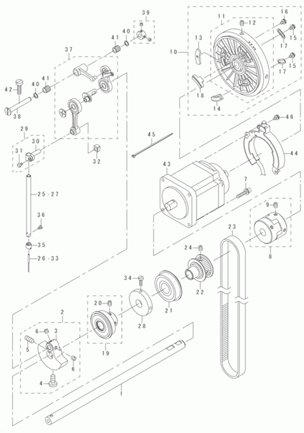 DLN-9010SS - 3. MAIN SHAFT & NEEDLE BAR COMPONENTS фото