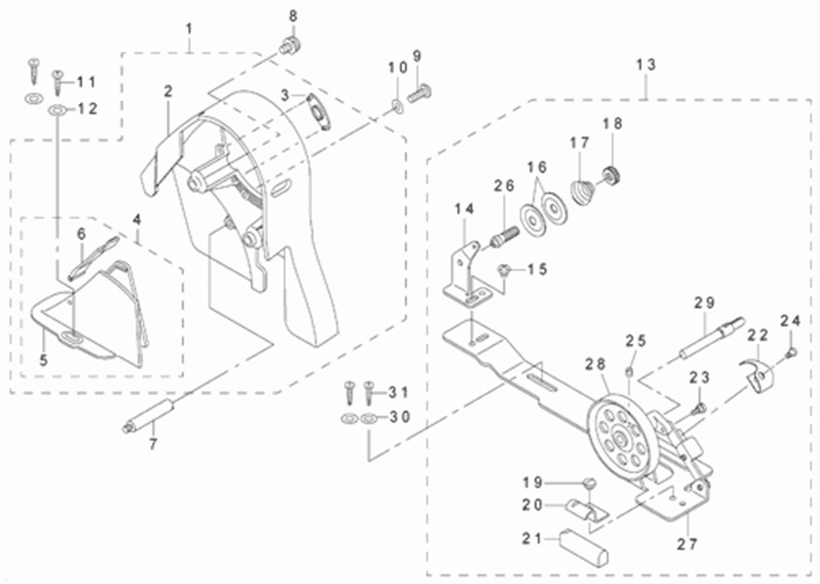 DMN-5420N-7 - 13.BELT COVER & BOBBIN WINDER COMPONENTS фото