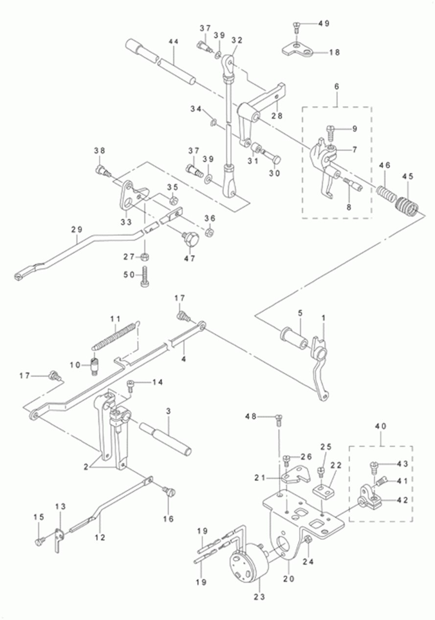 AMS-224C - 10.TENSION RELEASE & TEREAD TRIMMER MECHANISM COMPONENTS фото