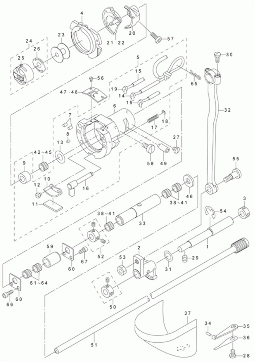 AMS-215D - 5.SHUTTLE DRIVER SHAFT COMPONENTS фото