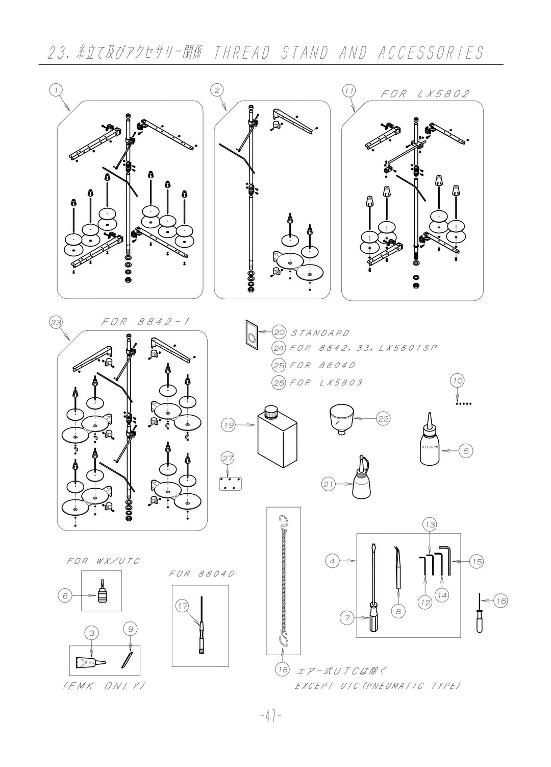 23 THREAD STAND AND ACCESSORIES