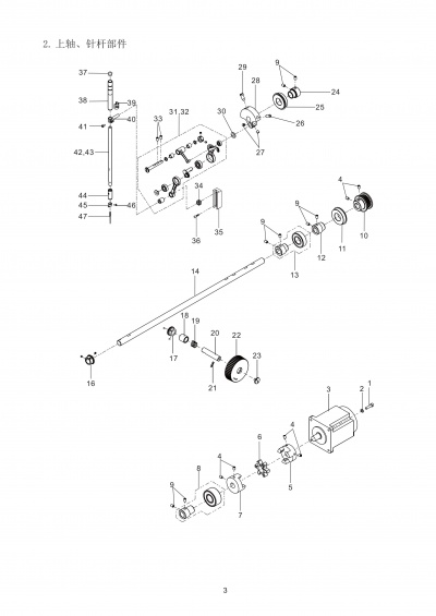 2 MAIN SHAFT & NEEDLE BAR COMPONENTS