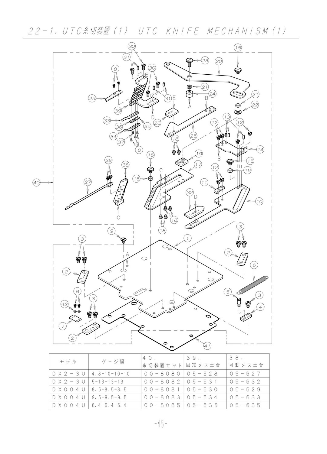 22.1 UTC KNIFE MECHANISM