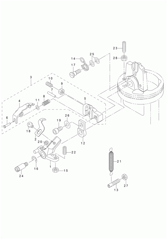 MEB-3200CS - 8. LOWER THREAD CUTTING COMPONENTS (3) (FOR MEB-3200TS, TA) фото