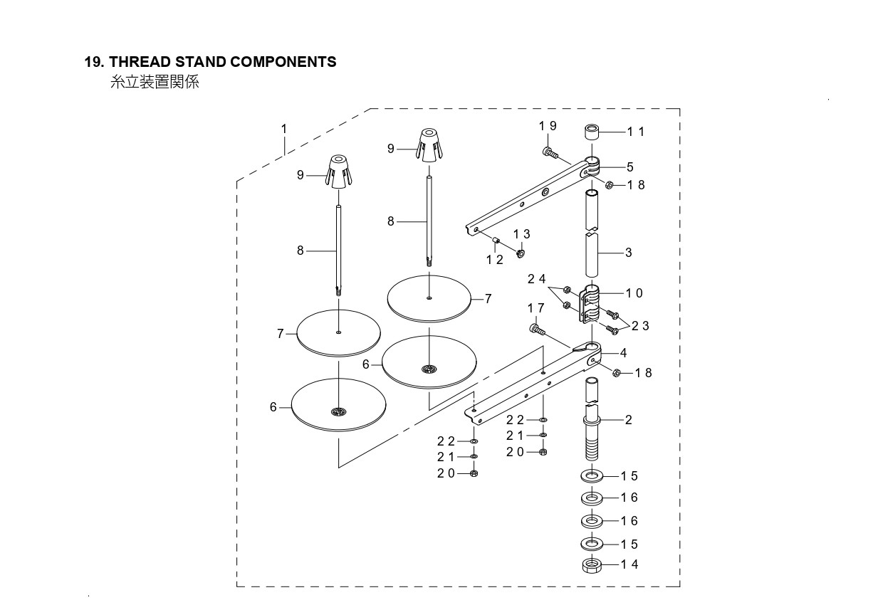 19 LBH780 THREAD STAND COMPONENTS