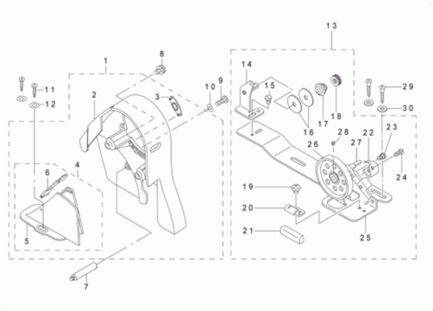 DLM-5400N-7 - 12. BELT COVER & BOBBIN COMPONENTS фото