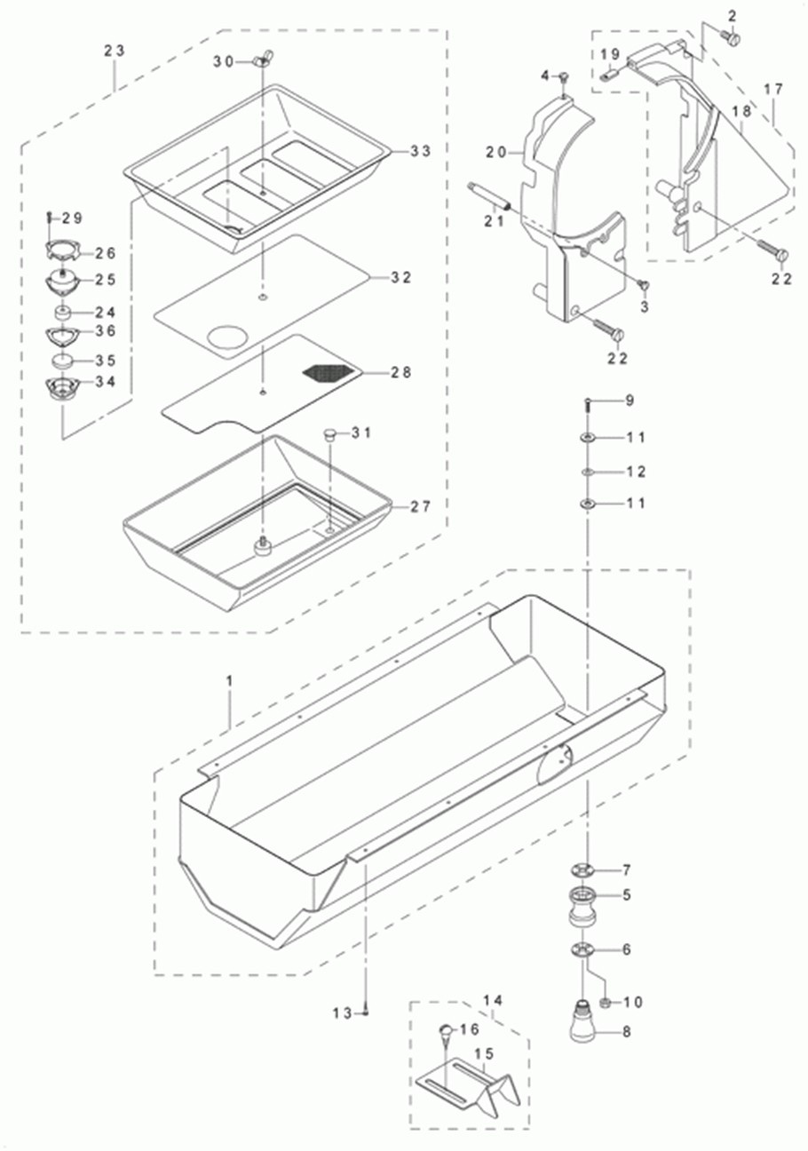 LU-1560 - 14.BELT COVER & OIL RESERVOIR COMPONENTS фото