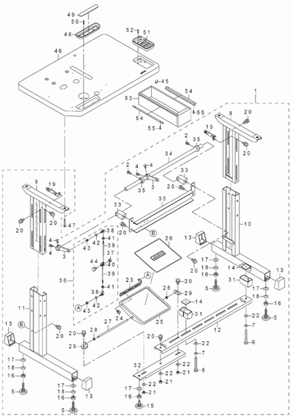 DLN-6390-7 - 14.TABLE & STAND COMPONENTS (FOR JT-D720) фото