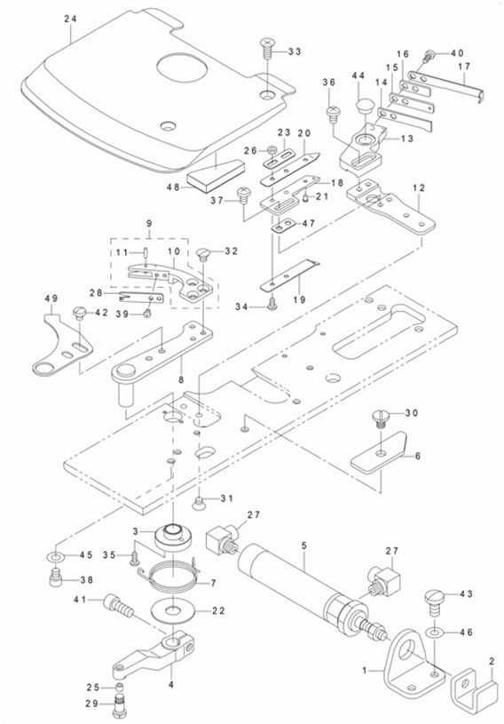 MEB-3200CS - 6. LOWER THREAD CUTTING COMPONENTS (1) (FOR MEB-3200SS, RS, RD) фото