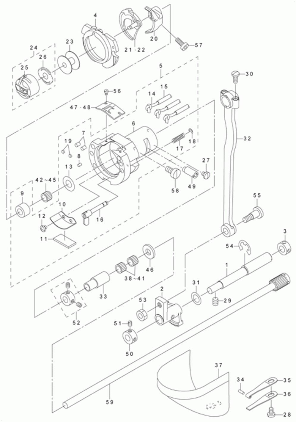 AMS-210D - 6.SHUTTLE DRIVER SHAFT COMPONENTS фото