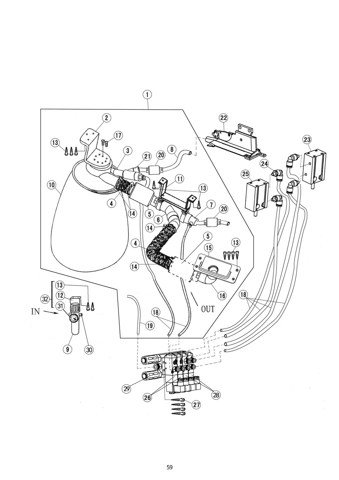 28 Suction of dust collection device (for 4P medles) фото