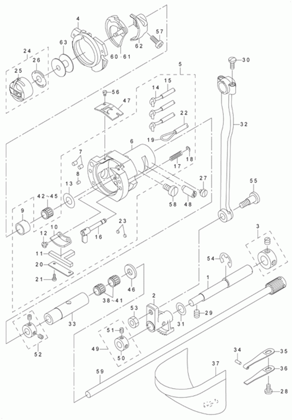 LK-1910 - 5.SHUTTLE DRIVER SHAFT COMPONENTS фото