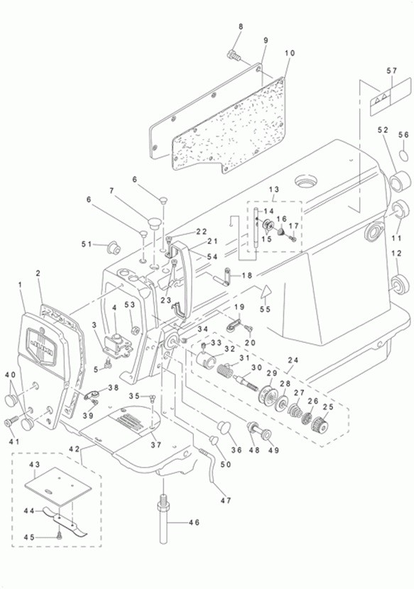 DLN-5410N - 1. MACHINE FRAME & MISCELLANEOUS COVER COMPONENTS фото