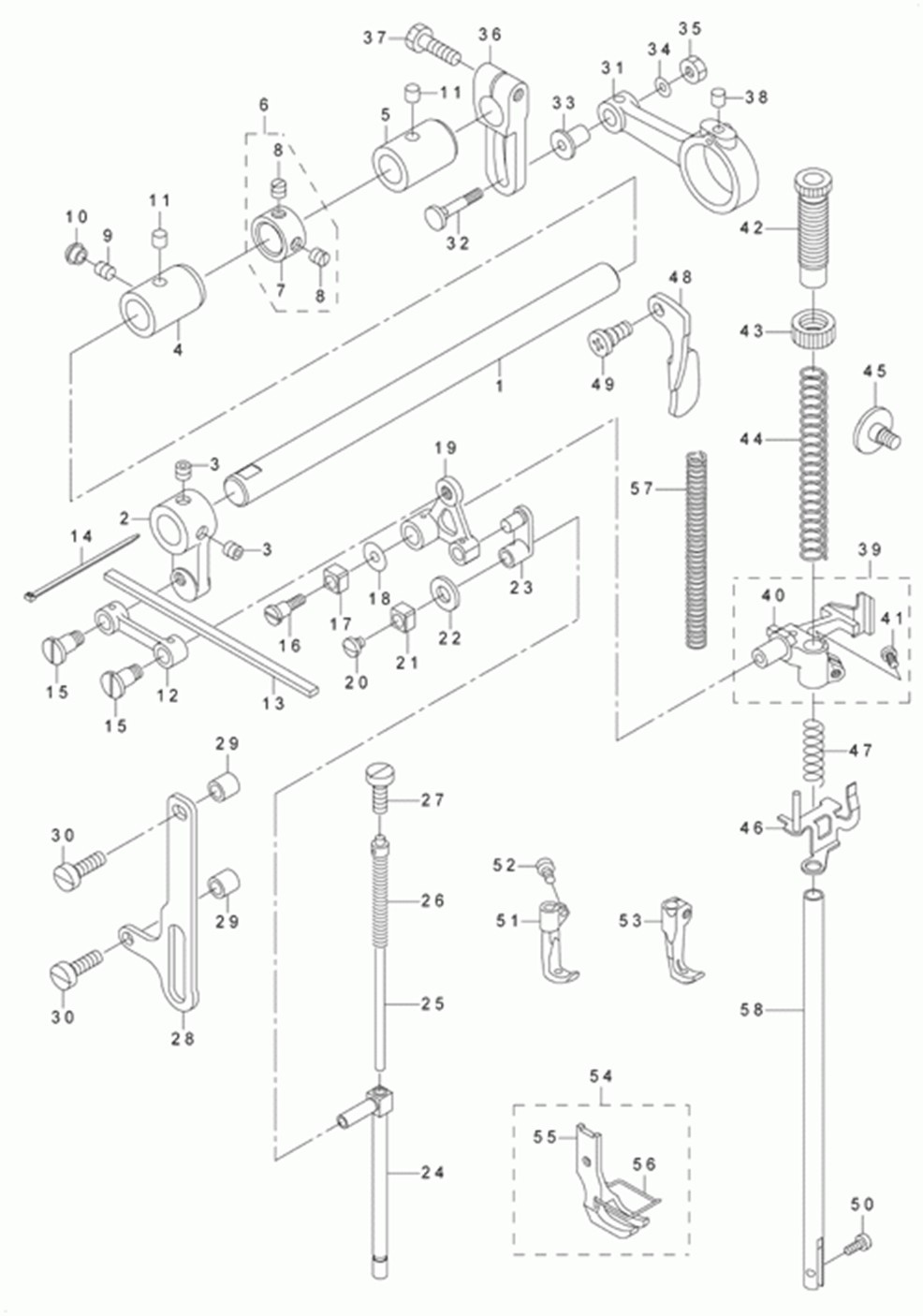 LU-1508H - 4.PRESSURE ADJUSTING & UPPER FEED MECHANISM COMPONENTS фото