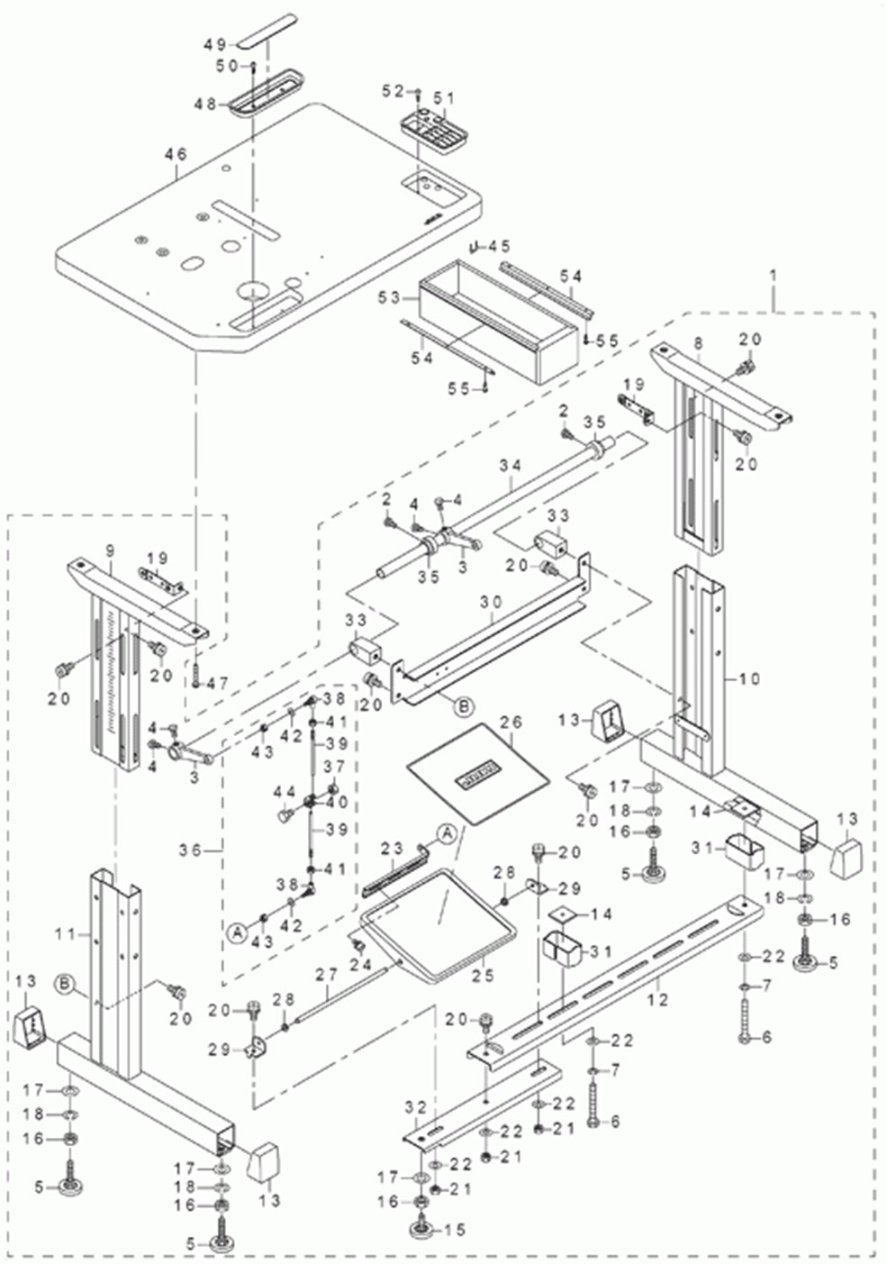 DLN-6390 - 14.TABLE & STAND COMPONENTS (FOR JT-D720) фото