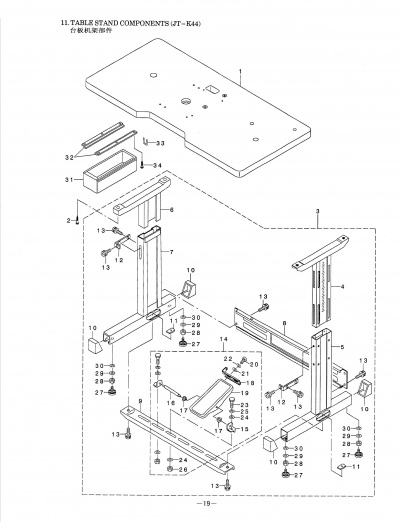 11 TABLE STAND COMPONENTS