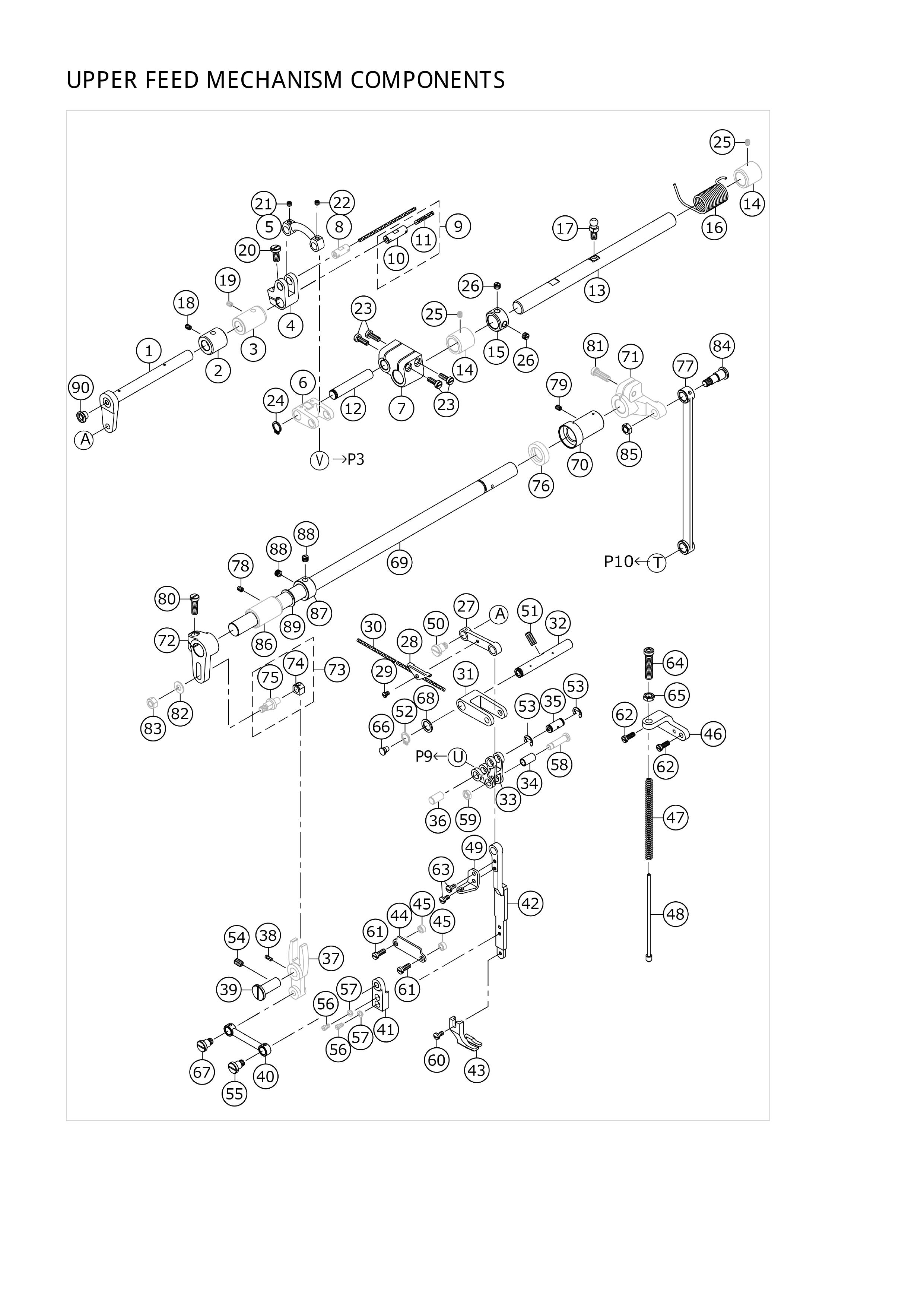 4. UPPER FEED MECHANISM COMPONENTS фото