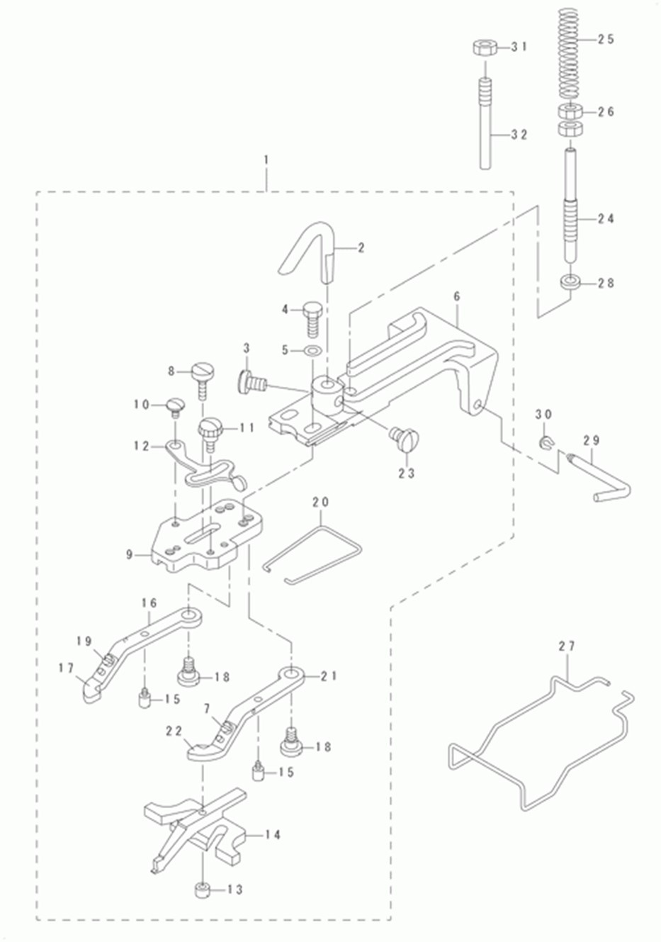 MB-1373 - 1. BUTTON CLAMP MECHANISM COMPONENTS фото