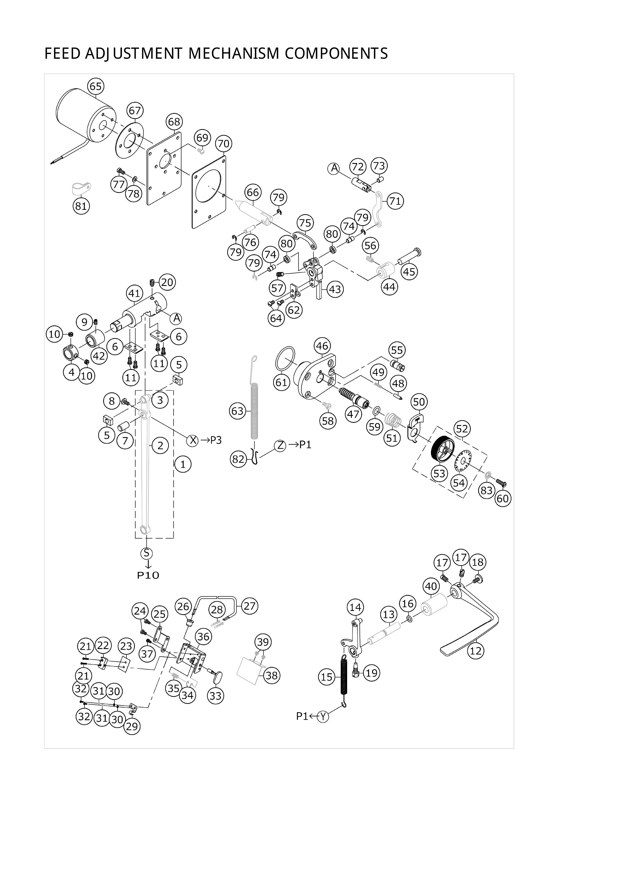 7. FEED ADJUSTMENT MECHANISM COMPONENTS фото