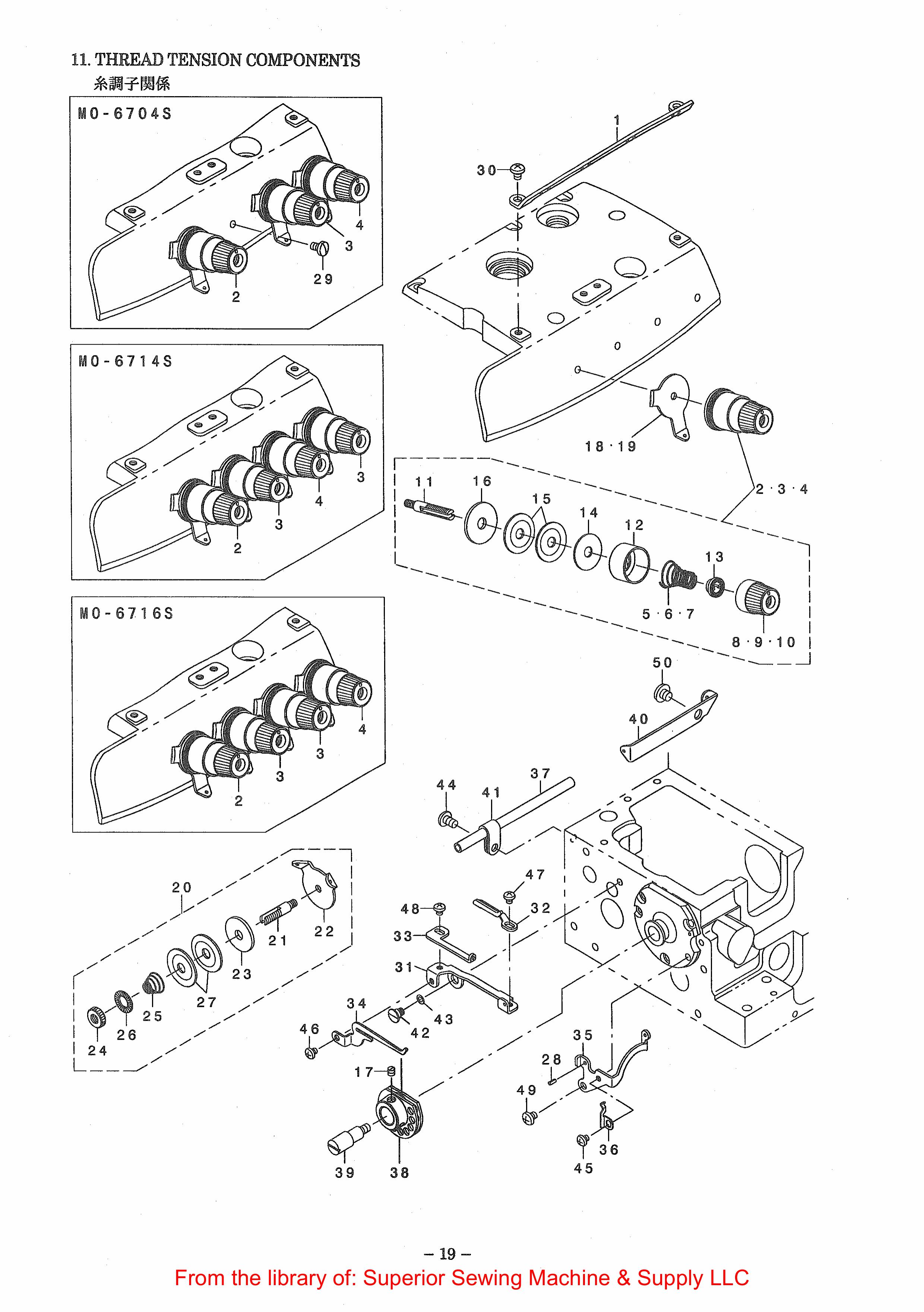 9 THREAD TENSION COMPONENTS фото