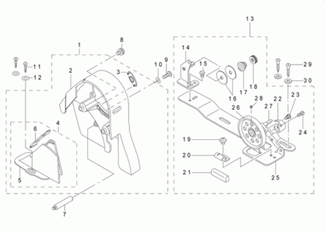 DLN-5410NJ-7 - 12. BELT COVER & BOBBIN COMPONENTS фото