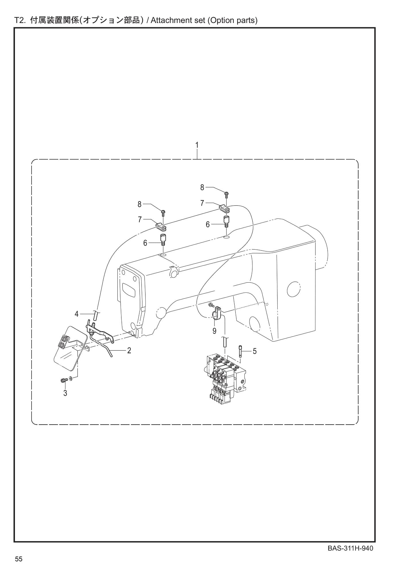 27 BAS-311H - T2 - Attachment set (Option parts)