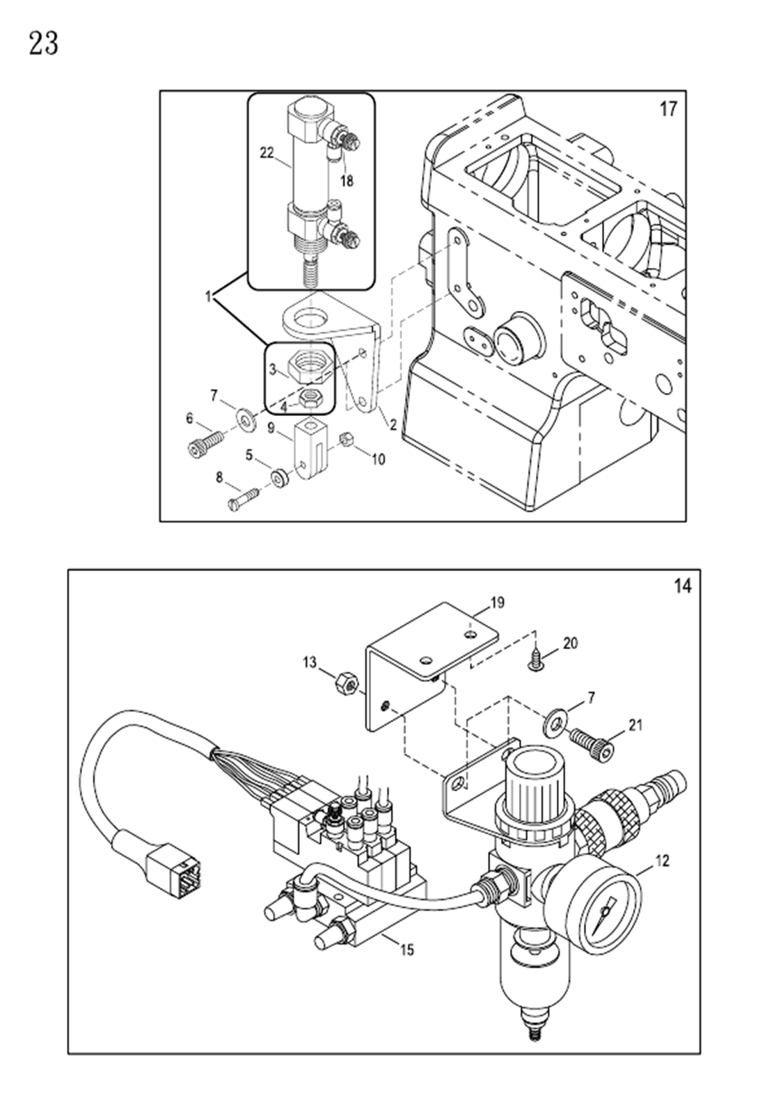 VG-999ES 23 - PRESSER FOOT LIFTER (PNEUMATIC TYPE) (OPTIONAL)