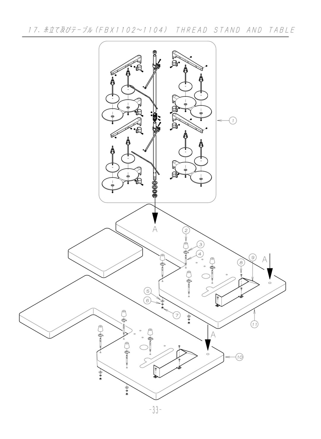 17 THREAD STAND AND TABLE