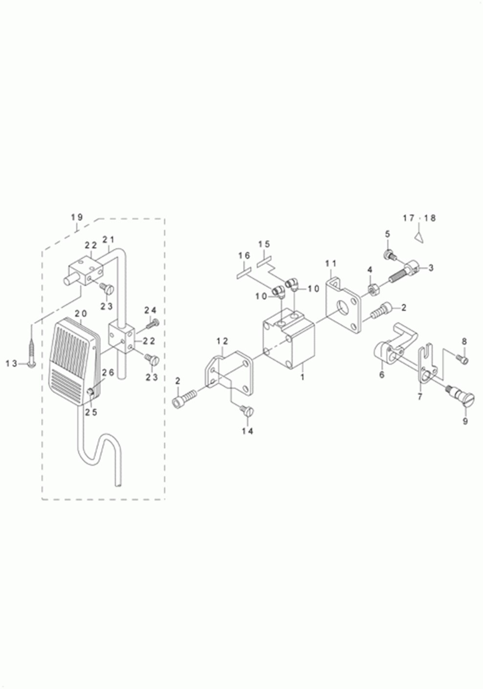 DNU-1541-7 - 12.AUTOMATIC PRESSER LIFTING MECHANISM (OPTION) COMPONENTS фото