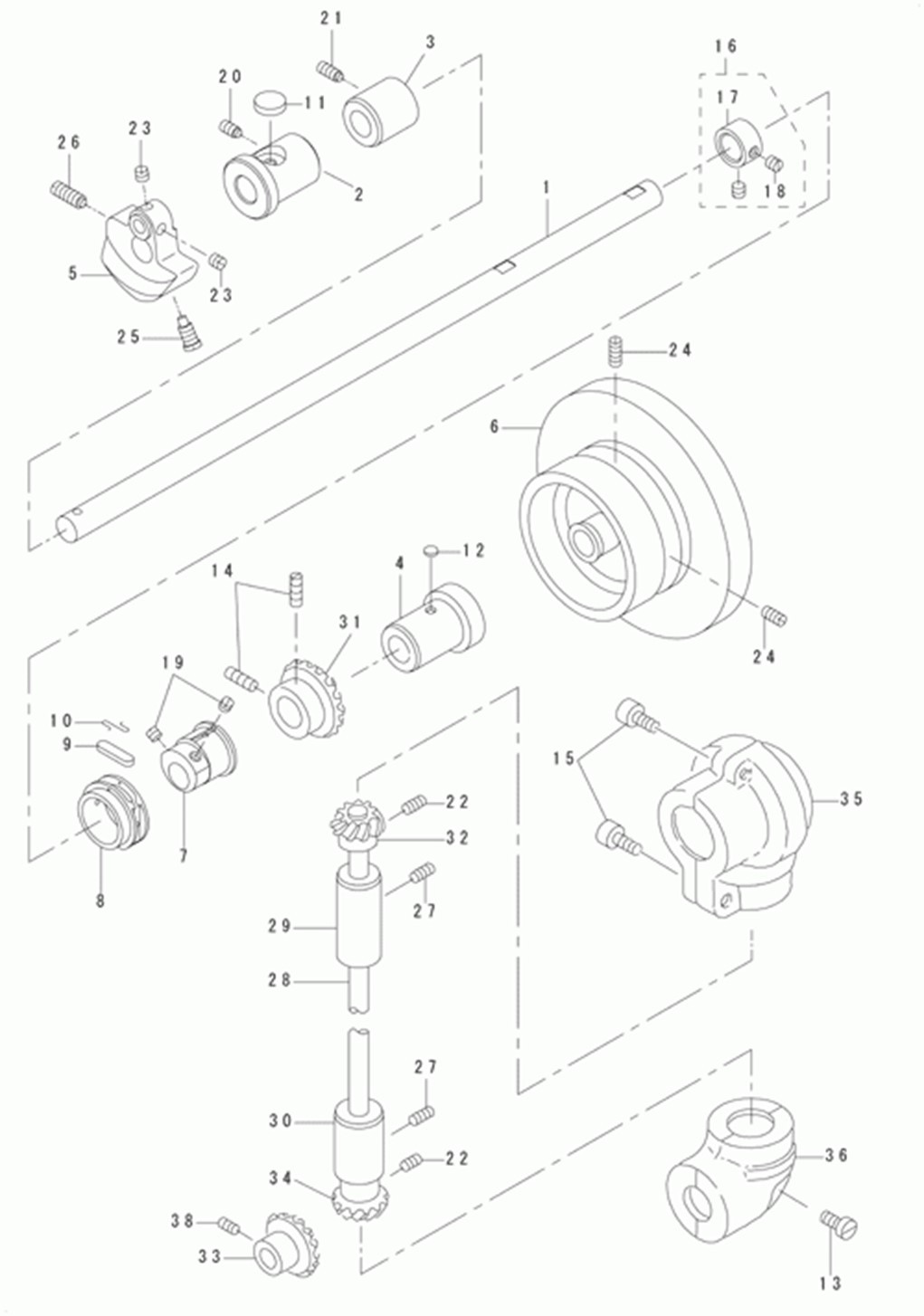 DU-140 - 2.MAIN SHAFT & ARM SHAFT COMPONENTS фото