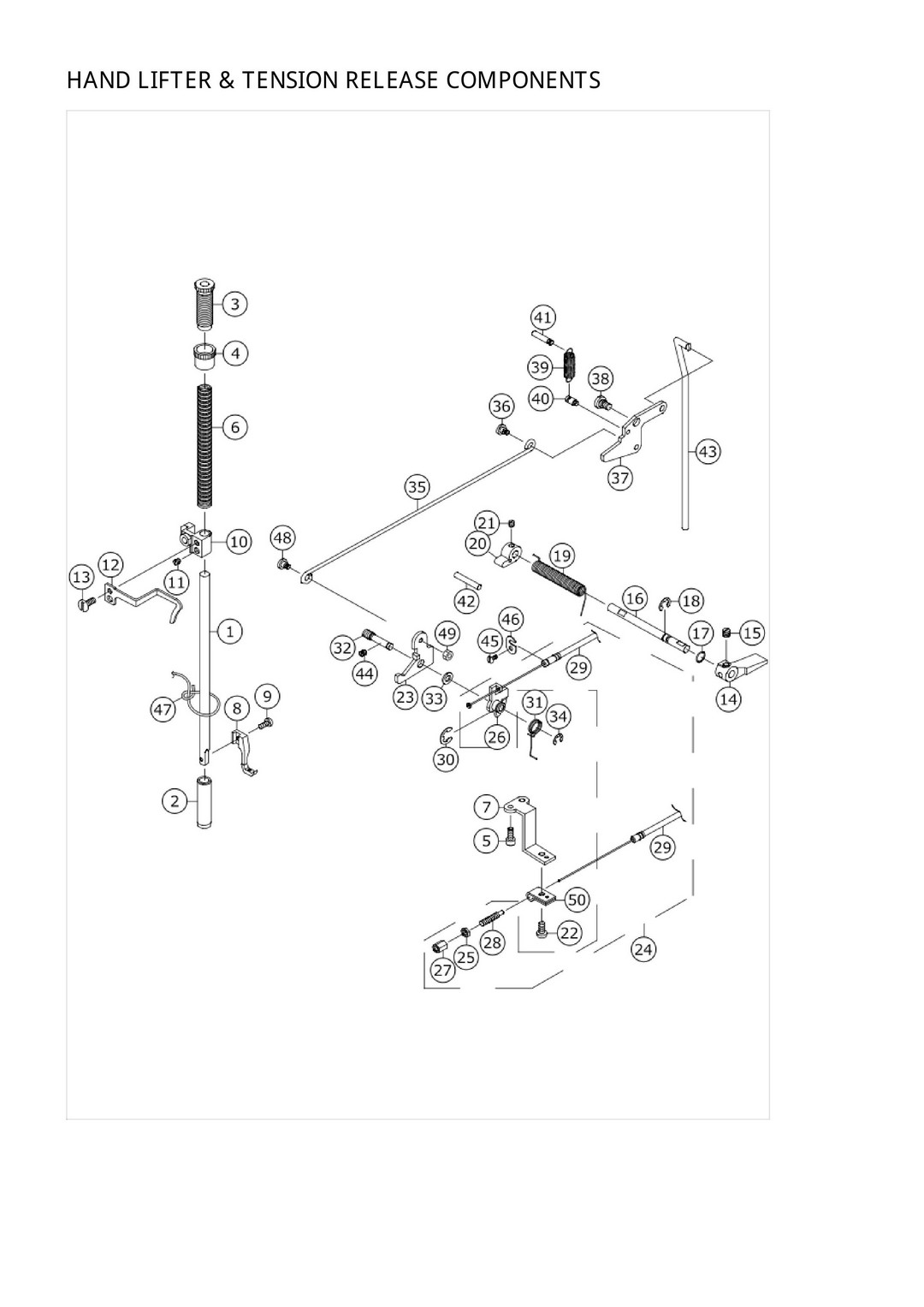 7 HAND LIFTER & TENSION RELEASE COMPONENTS фото