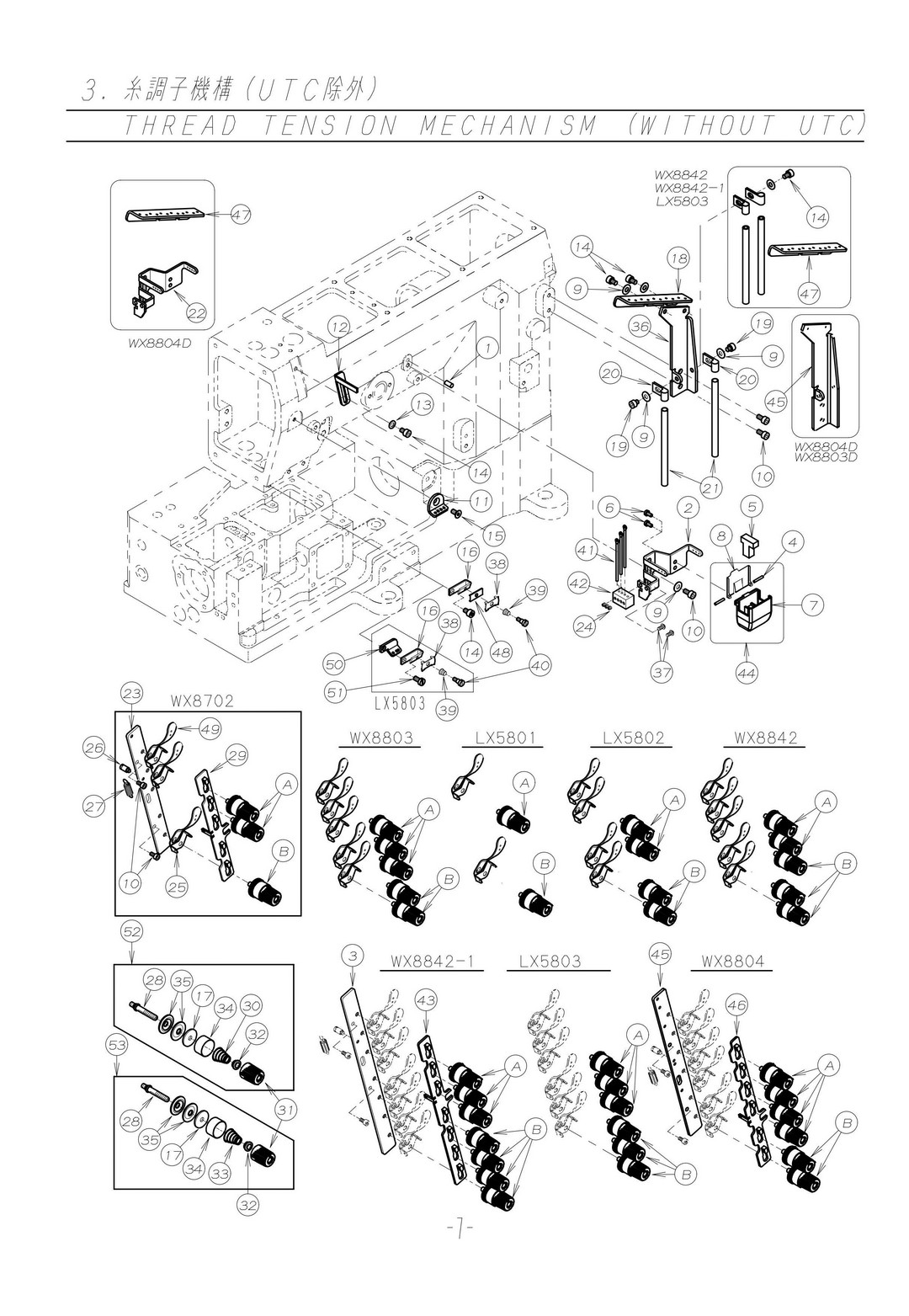 3 THREAD TENSION MECHANISM (WITHOUT UTC)