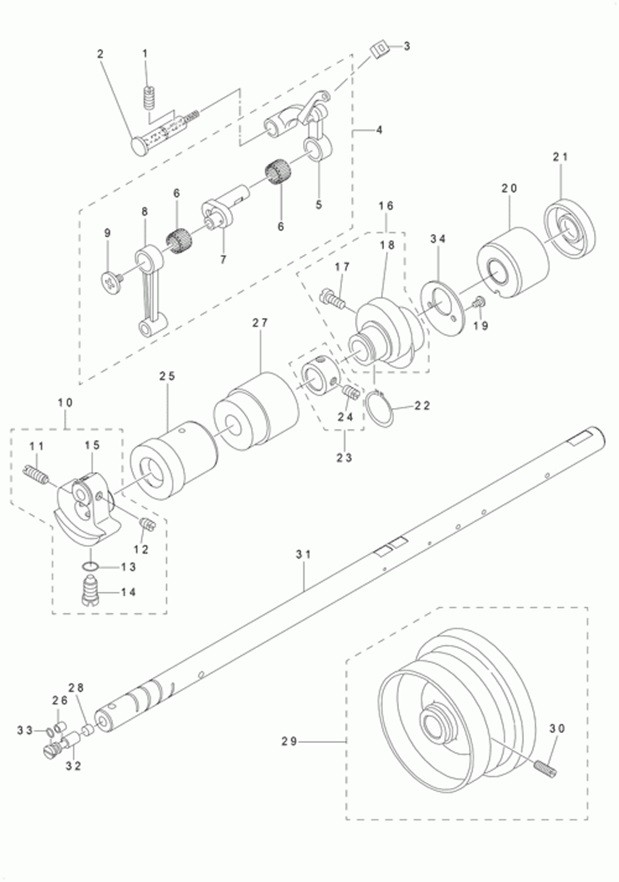 DLN-5410N - 2. MAIN SHAFT & THREAD TAKE-UP LEVER COMPONENTS фото