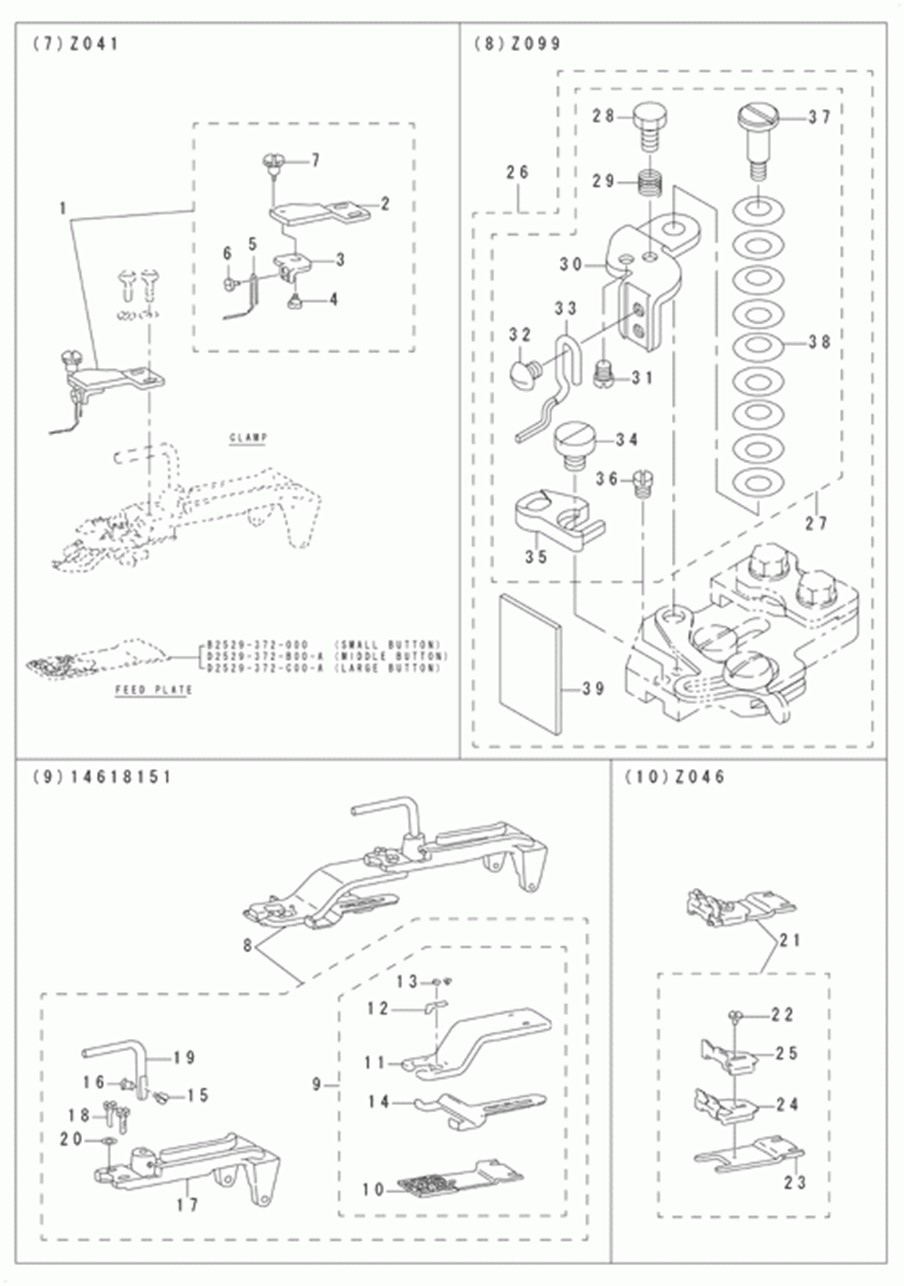 MB-1800ABR10 (с устройством для подачи пуговиц) - 15. ATTACHMENT COMPONENTS FOR MODEL MB-1800 (3) фото