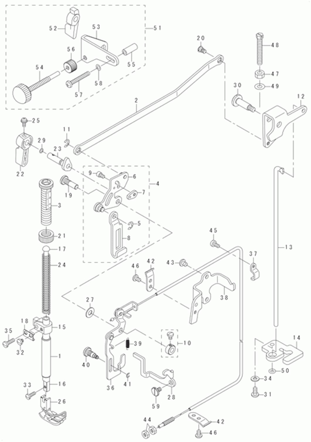 DLN-9010SS - 4. HAND LIFTER & TENSION RELEASE COMPONENTS фото