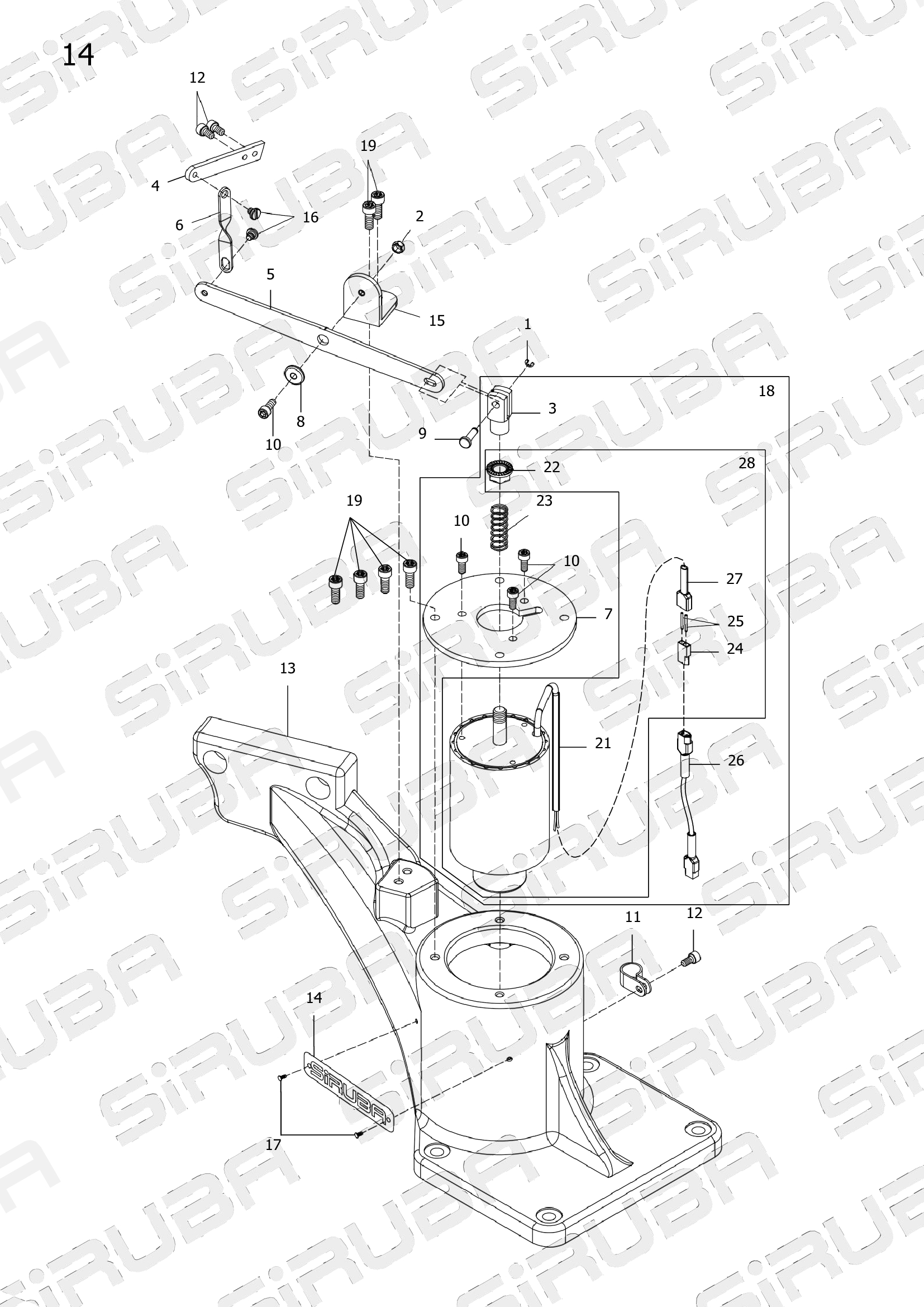 14 D007 SUPPORTING BLOCK MECHANISM