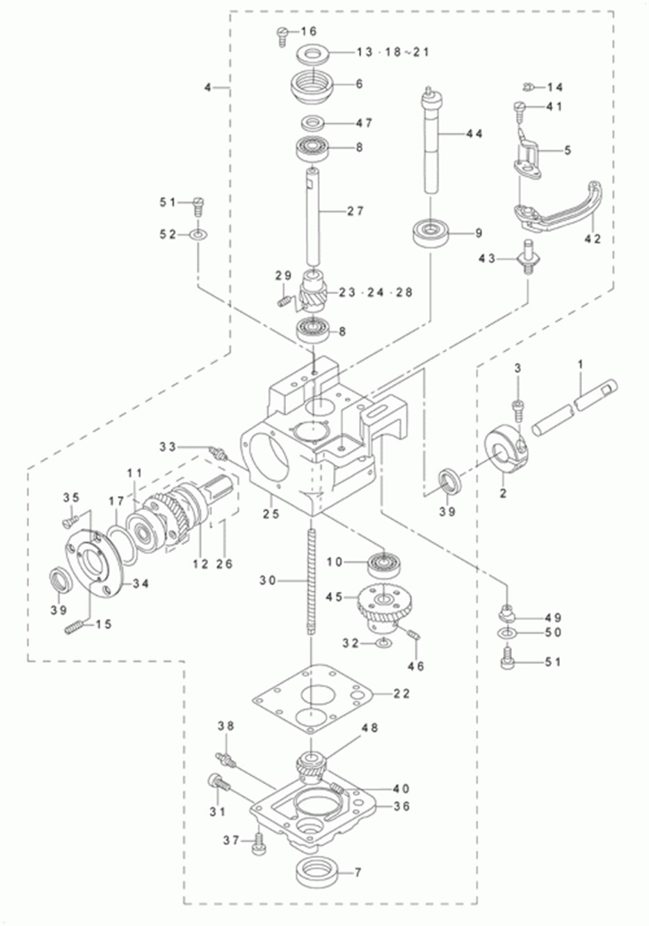 LU-2210N-7 - 9.RIGHT HOOK SHAFT BASE COMPONENTS фото