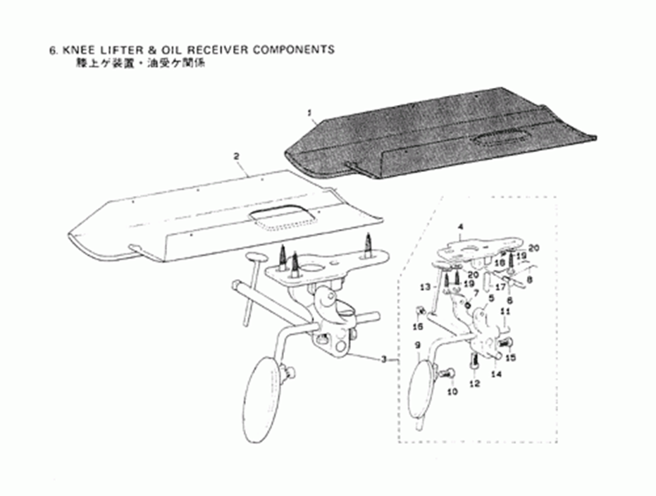 LZ-391N - 6. KNEE LIFTER & OIL RECEIVER COMPONENTS фото