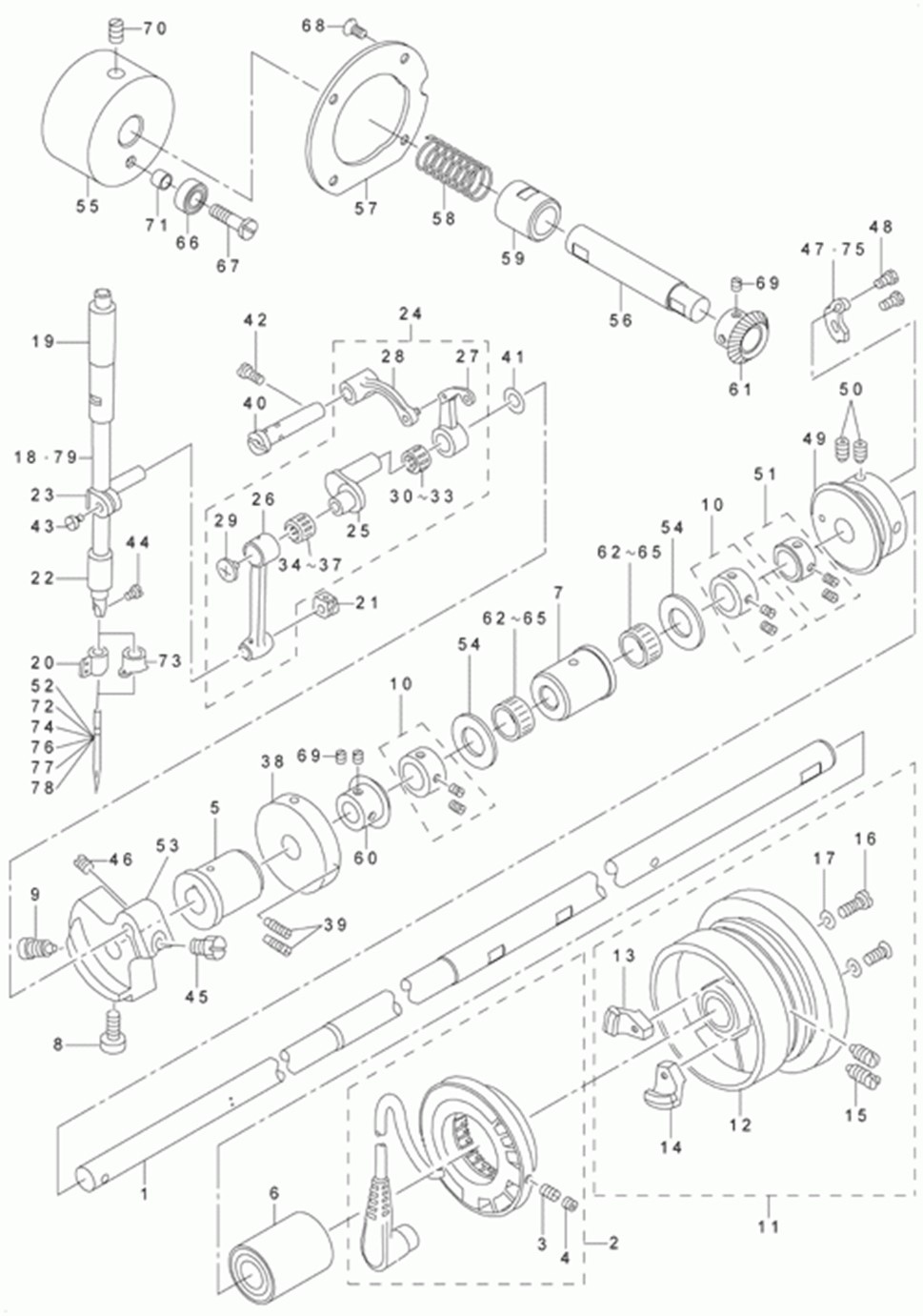 AMS-224C - 5.MAIM SHAFT & NEEDLE BAR COMPONENTS фото