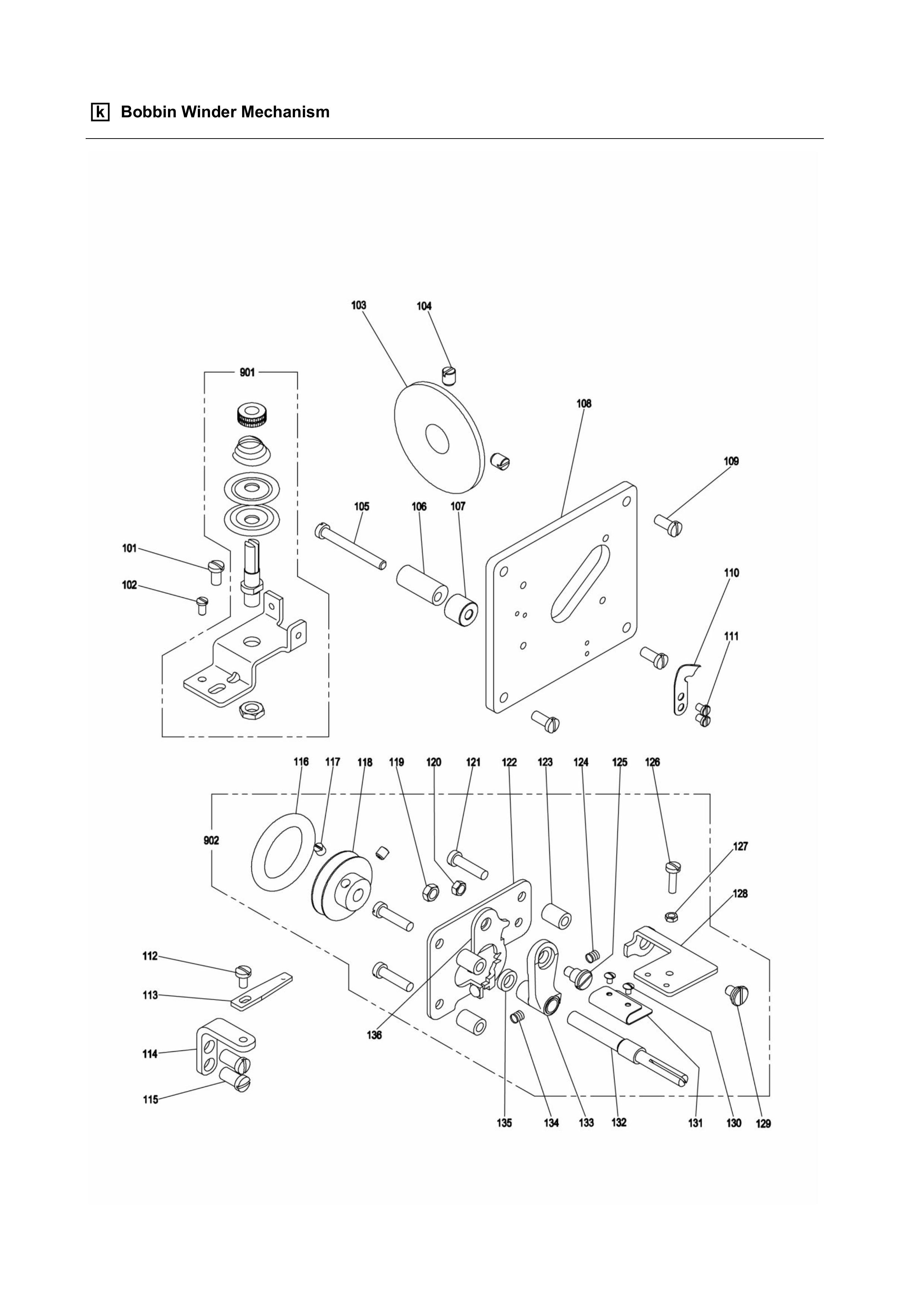 9 BOBBIN WINDER MECHANISM фото
