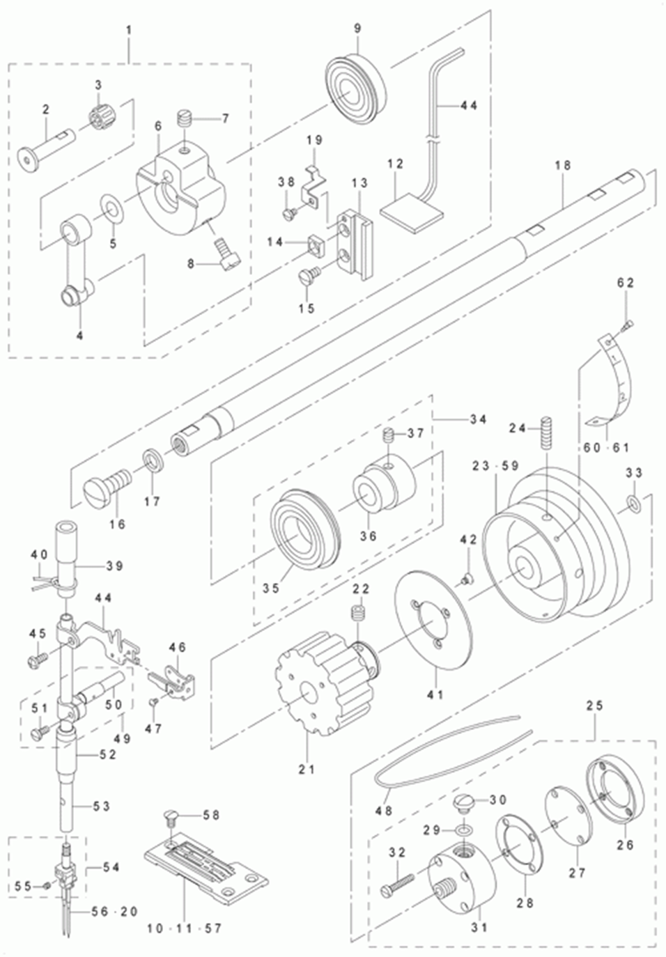 MS-1190 - 3. NEEDLE BAR & MAIN SHAFT COMPONENTS фото