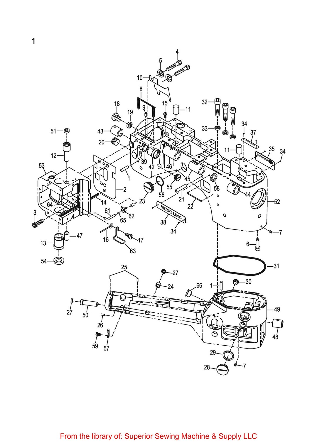 1 Machine Bed Frame & Bushing