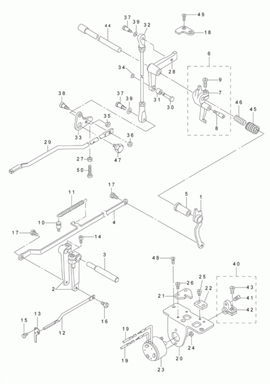 AMS-223C - 9. TENSION RELEASE & TEREAD TRIMMER MECHANISM COMPONENTS фото