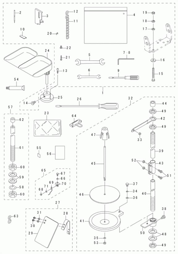 MB-1800ABR10 (с устройством для подачи пуговиц) - 10. ACCESSORIE PART COMPONENTS фото