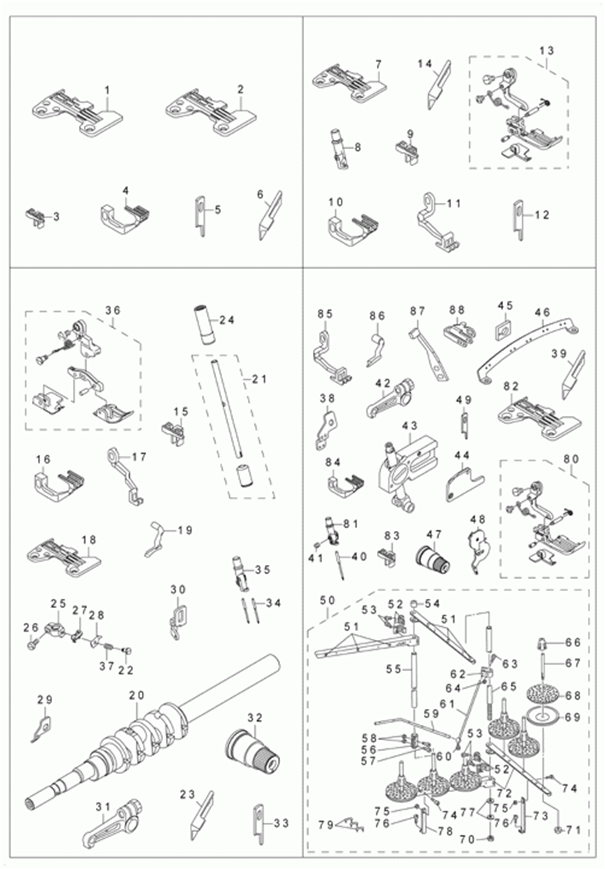 Оверлок MO-6916R - 1. MO-6916R-DD6-300,MO-6916R-DE6-300,MO-6916R-FF6-300,MO-6916R-FF6-50H,MO-6916R-FF6-60H фото