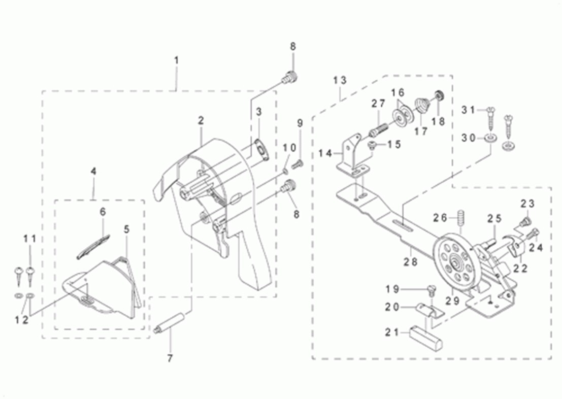 DLM-5200N - 9. BELT COVER & BOBBIN WINDER COMPONENTS фото