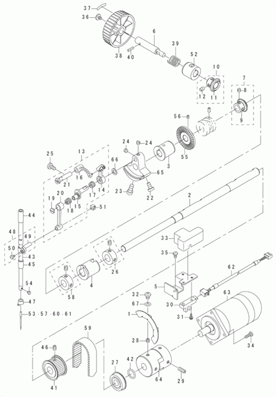 LK-1942GA - 3.MAIM SHAFT & NEEDLE BAR COMPONENTS фото