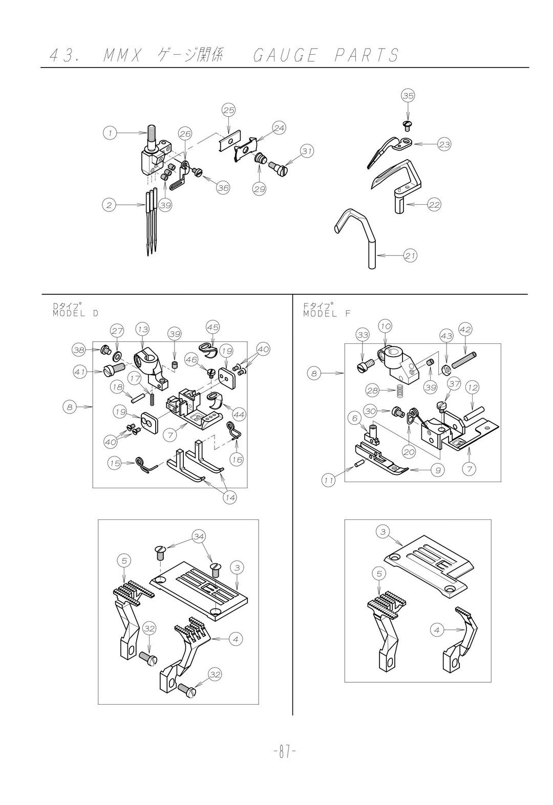 43 GAUGE PARTS