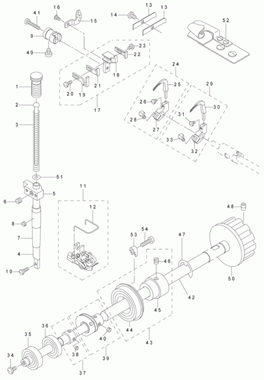 MS-1190 - 4. PRESSER BAR & LOWER SHAFT COMPONENTS фото